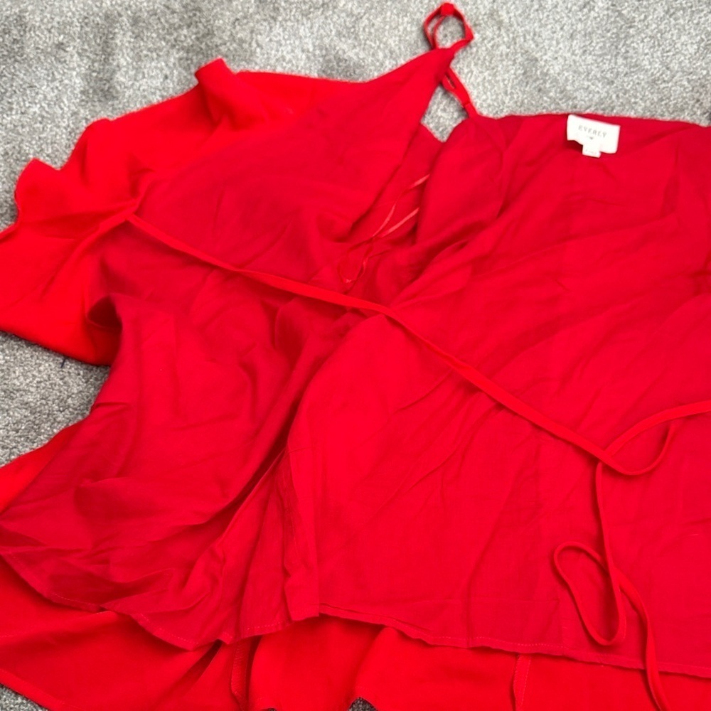 Everly Red Ruffle Super Adjustable Dress - Picture 2 of 4